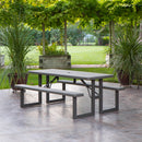 LIFETIME ZESTAW OGRODOWY STÓŁ I DWIE ŁAWKI 183 CM 60264