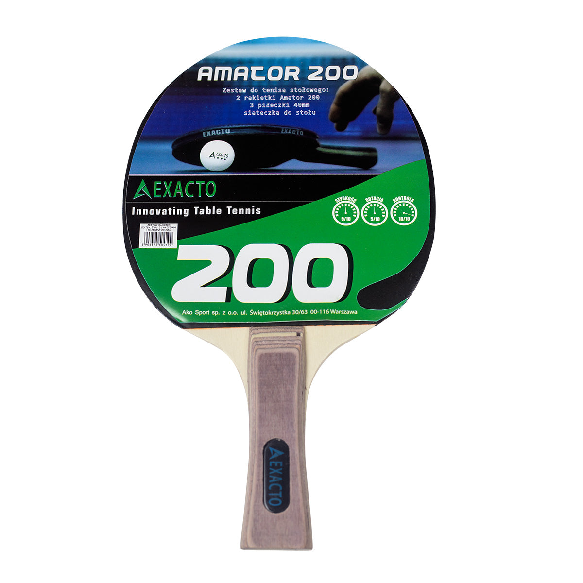 AKO-AMATOR-R200 TABLE TENNIS RACKET EXACTO