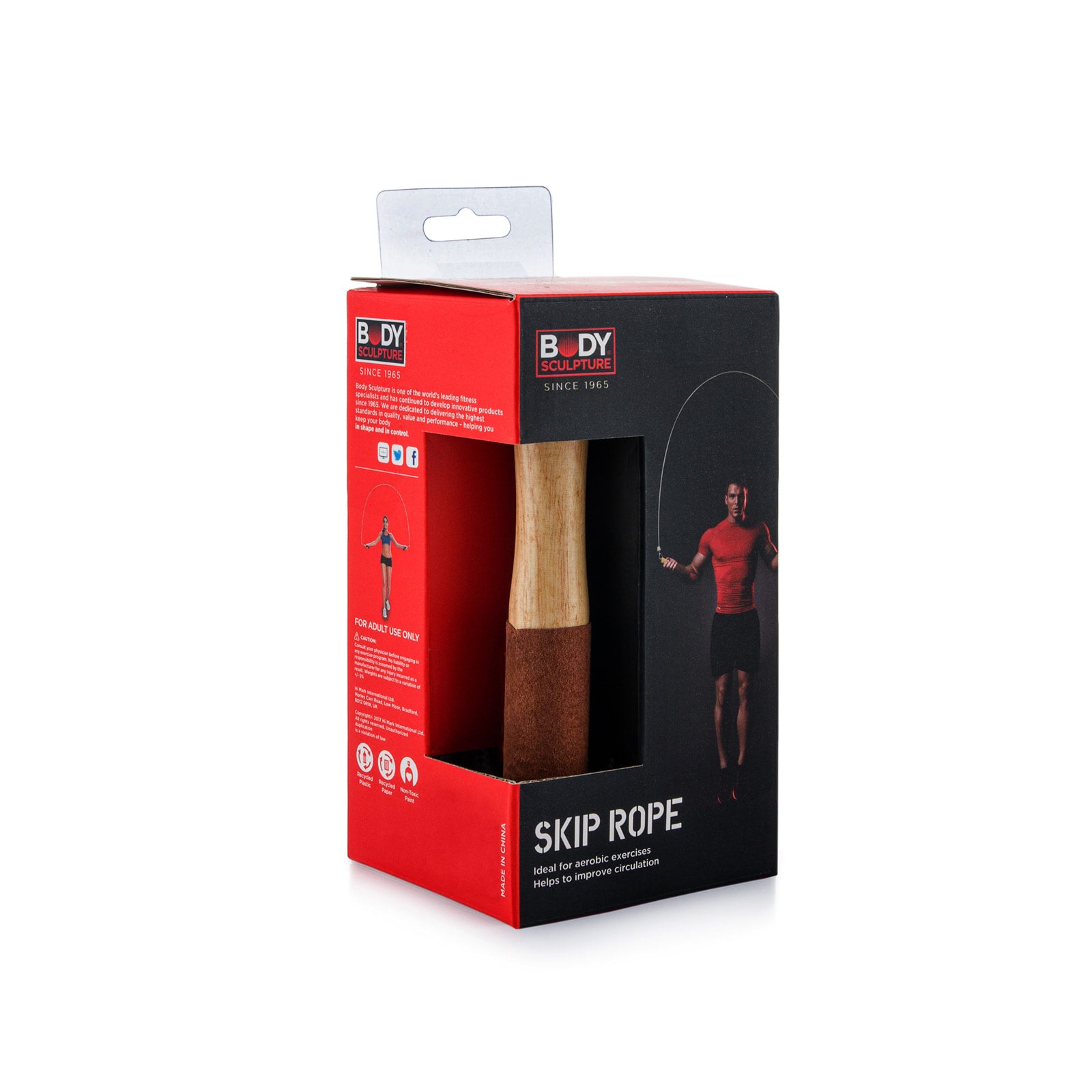 BODY SCULPTURE SKIPPING ROPE WITH WOODEN HANDLES BK 203