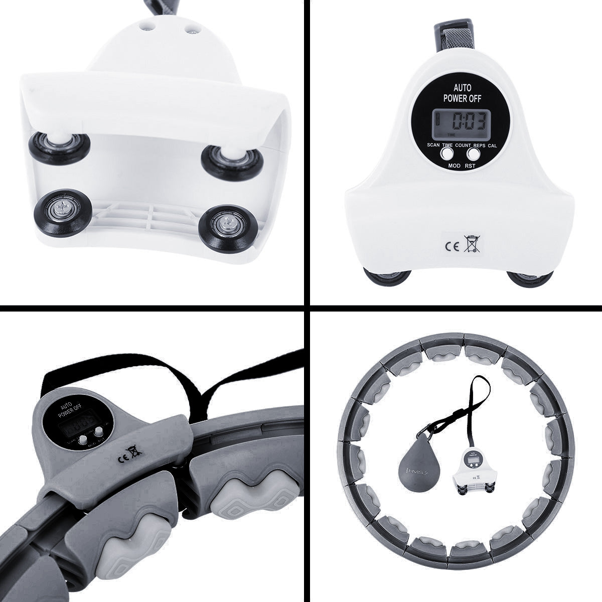 Hula Hop z wypustkami i obciążnikiem HMS HHW06 BLACK