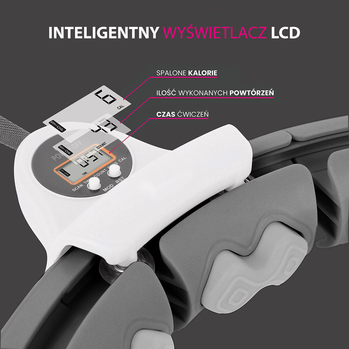 Hula Hop z wypustkami i obciążnikiem HMS HHW06 BLACK