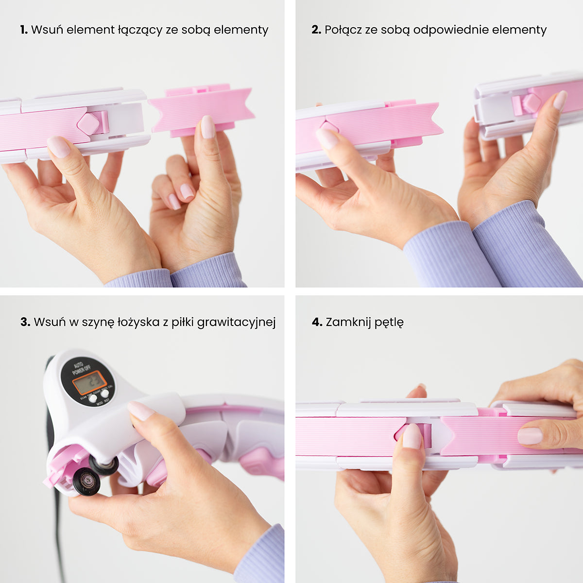 Hula Hop z wypustkami i obciążnikiem HMS HHW06 PINK