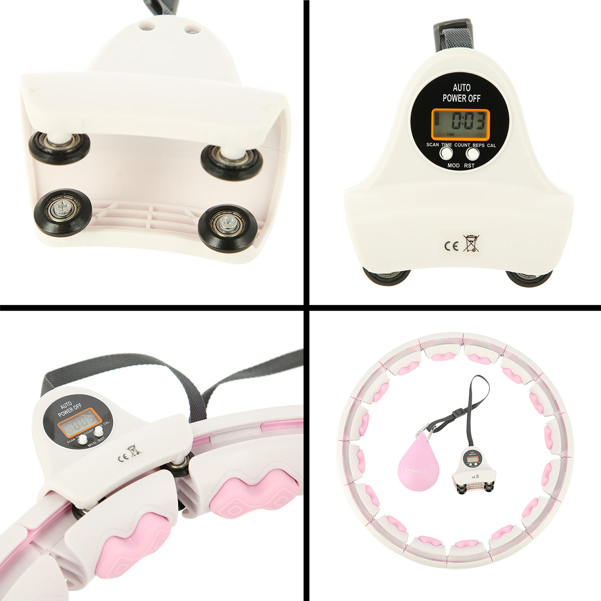 Hula Hop z wypustkami i obciążnikiem HMS HHW06 PINK