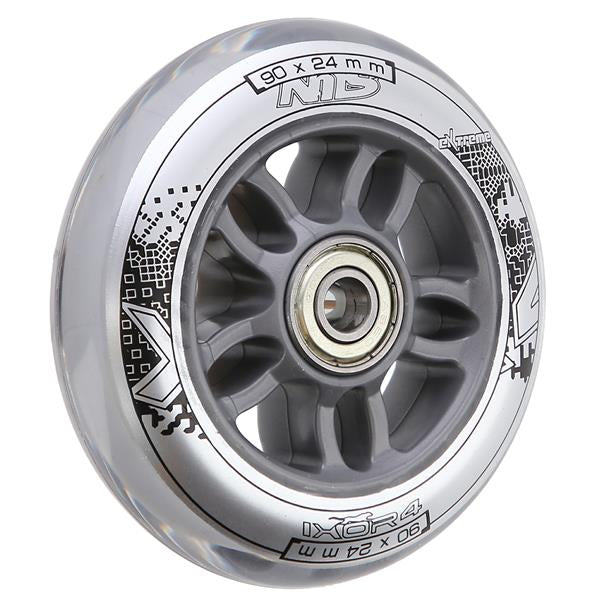PU 90x24 82A TRANSPARENT (4 pcs.) + ABEC-7 CHROME (8 pcs.) NILS EXTREME SET
