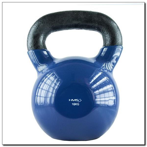 KNV16 MODRÁ KETTLEBELL LITINOVÁ S VINYLOVÝM POVRCHEM HMS