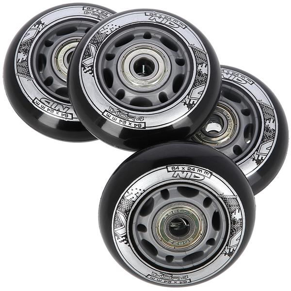 PU 64x24 82A ČERNÁ N (4 ks) + ABEC-9 (8 ks) NILS EXTREME SET