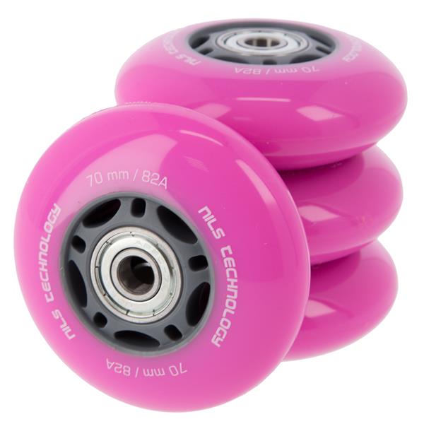PU 70x24 82A (4pcs.) PINK + ABEC-7 (8pcs.) NILS EXTREME SET