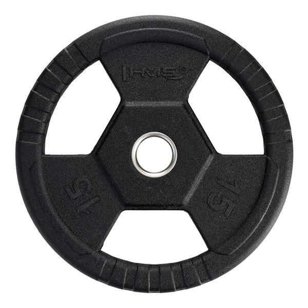 TOH15 BLACK OLYMPIC PLATE RUBBER-COATED 15 KG HMS