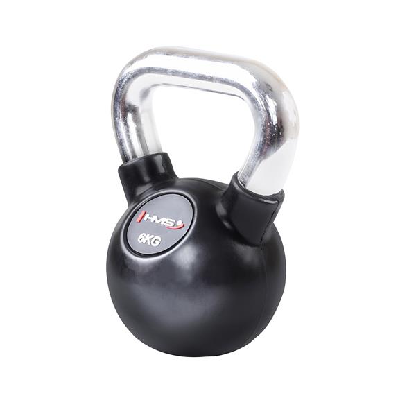 KGC06 CHROMOVÁ POGUMOVÁ RUKOJEŤ NA KETTLEBELL Z LITINY HMS