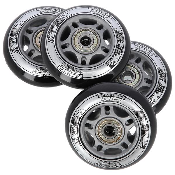 PU 70x24 82A ČERNÁ N (4 ks) + ABEC-9 (8 ks) NILS EXTREME SET