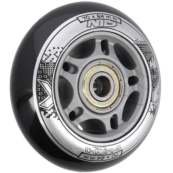 PU 70x24 82A ČERNÁ N (4 ks) + ABEC-9 (8 ks) NILS EXTREME SET