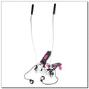 S3085 PINK AND WHITE STEPPER WITH MOVABLE ARMS AND HMS CABLES
