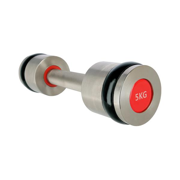 HH05 2 x 5 KG CHROME DUMBBELLS HMS PREMIUM