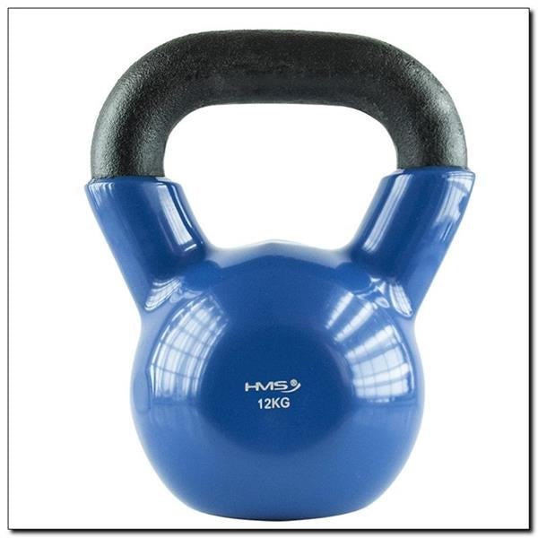 KNV12 MODRÁ KETTLEBELL LITINOVÁ S VINYLOVÝM POVRCHEM HMS