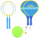 NRZ053 3IN1 / BADMINTON SET 2 RACKETS + 2 BEACH RACKETS + SHUTTLES + FRIZBI JUNIOR NILS