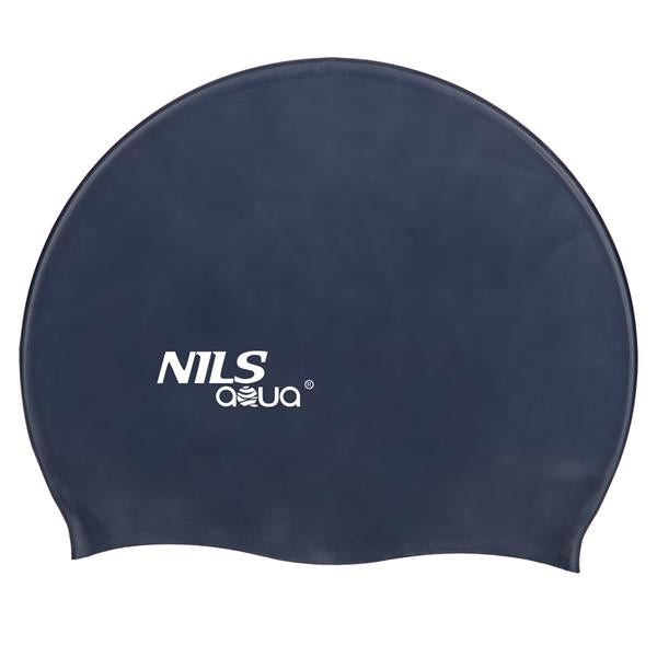 JEDNOKOLOROWY F248 NAVY BLUE CZEPEK SILIKONOWY NILS AQUA