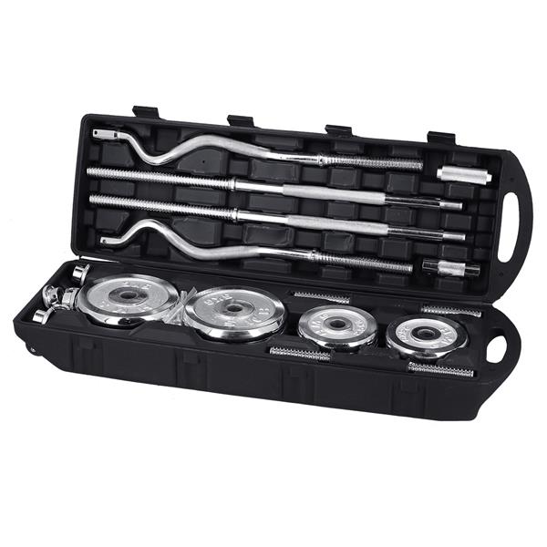 Činky STC55 - rovné a zkrácené činky v chromovaném pouzdře 55 kg HMS