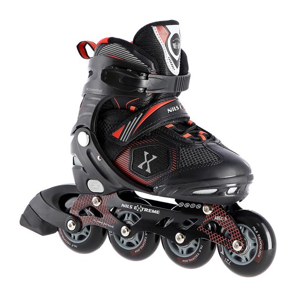 NA9080 CZARNO/CZERWONE ROZM M (35-38) ŁYŻWOROLKI NILS EXTREME