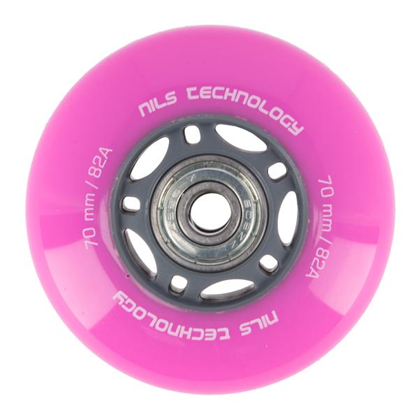 PU 70x24 82A (4pcs.) PINK + ABEC-7 (8pcs.) NILS EXTREME SET