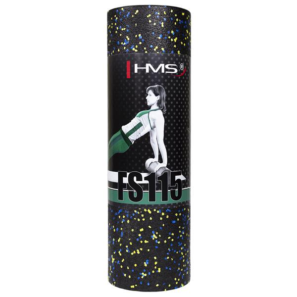 FS115 ČERNO-MODROZLUTÝ TEČKOVÝ VÁLEČKOVÝ FITNESS HMS 45CM