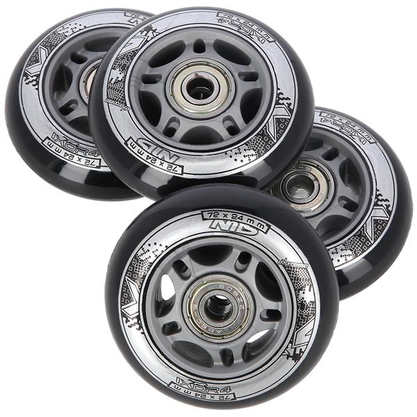 PU 72x24 82A ČERNÁ N (4 ks) + ABEC-9 (8 ks) NILS EXTREME SET