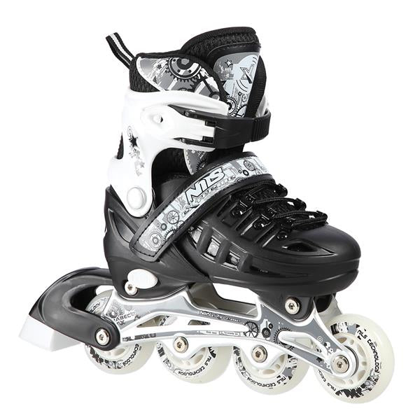 NH10905 4in1 BLACK SIZE S(31-34) NILS EXTREME INLINE SKATES WITH ADJUSTABLE HOCKEY BLADE