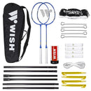 ALUMTEC 5566 BADMINTON SET BLUE 2PCS + SHUTTLES 3PCS + NET + WISH LINES