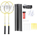 ALUMTEC 4466 BADMINTON RACKET SET YELLOW 2PCS + SHUTTLES 3PCS + NET + WISH LINES