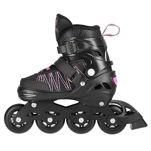 NH11912 A 2in1 BLACK/PINK SIZE S(31-34) NILS EXTREME ROLLER SKATES WITH HOCKEY BOARD