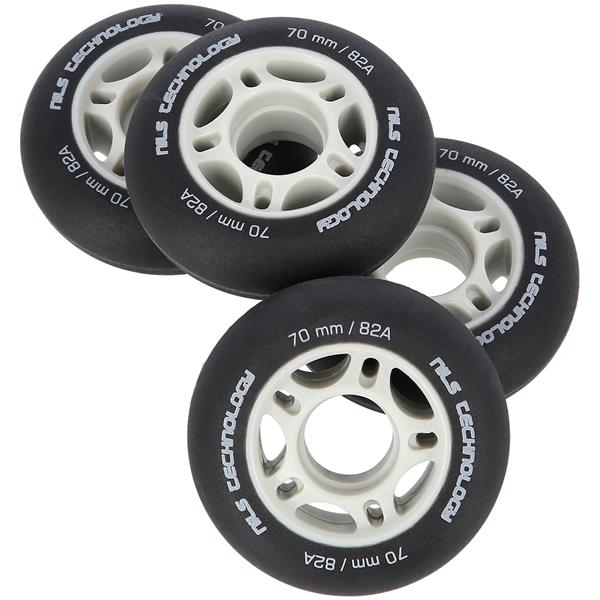 PU 70x24 82A BLACK MATT WHEELS (4 pcs.) NILS EXTREME