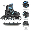NH18191 2in1 BLACK-BLUE SIZE S(29-33) SKATING BLADES WITH HOCKEY SKIRT NILS EXTREME
