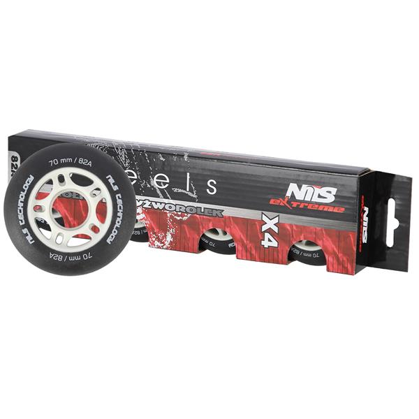 PU 70x24 82A BLACK MATT WHEELS (4 pcs.) NILS EXTREME