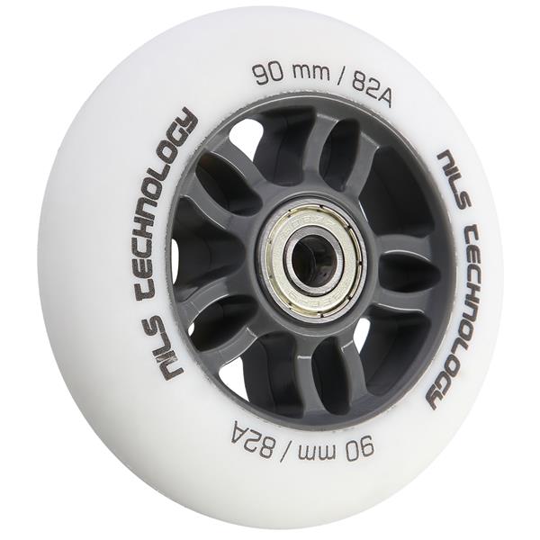 PU 90x24 82A WHITE MATT (4 pcs.) + ABEC-9 CHROME (8 pcs.) NILS EXTREME SET