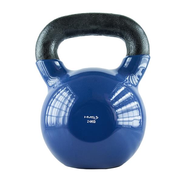KNV24 MODRÁ KETTLEBELL LITINOVÁ S VINYLOVÝM POVRCHEM HMS