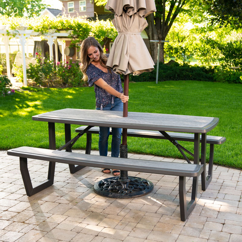 LIFETIME GARDEN SET TABLE AND TWO BENCHES 60346