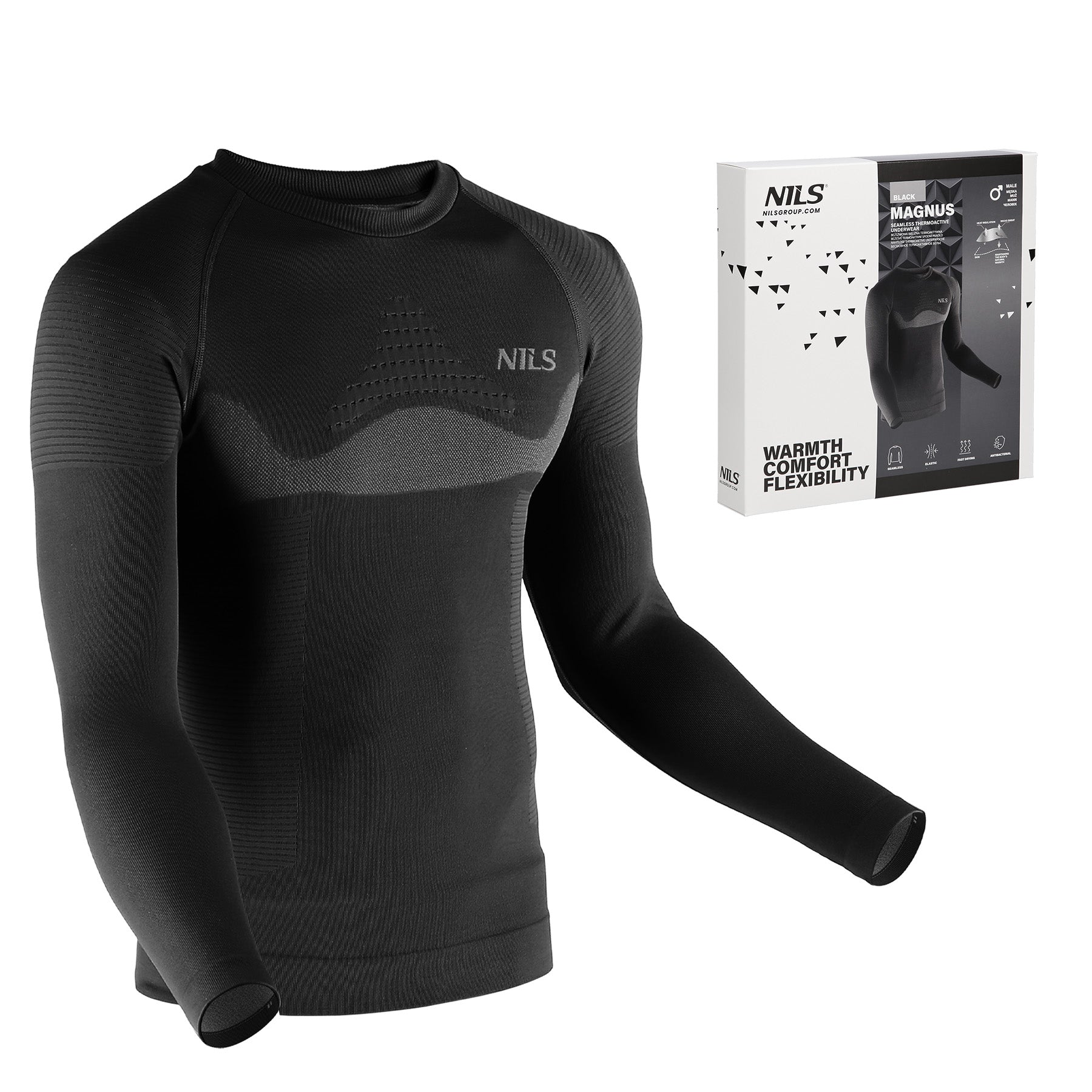 BTK0464 ČERNÁ PÁNSKÁ TERMOAKTIVNÍ TRIČKO L/XL MAGNUS NILS