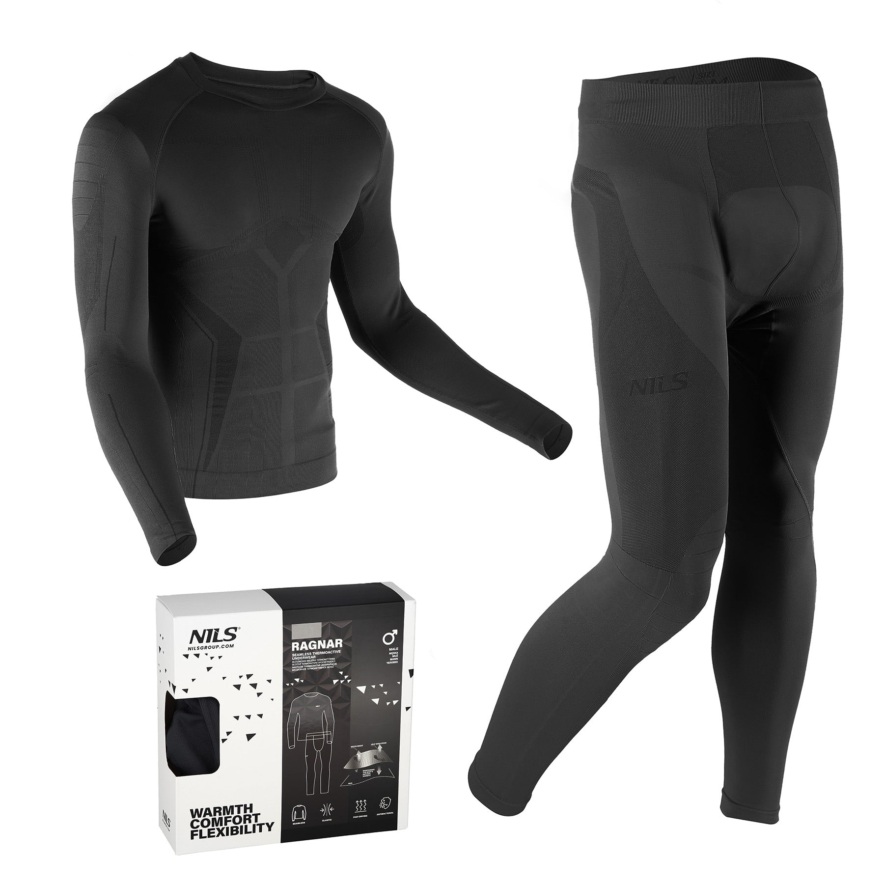 BTZ0060 MEN'S BLACK THERMOACTIVE UNDERWEAR SET 2XL/3XL RAGNAR NILS