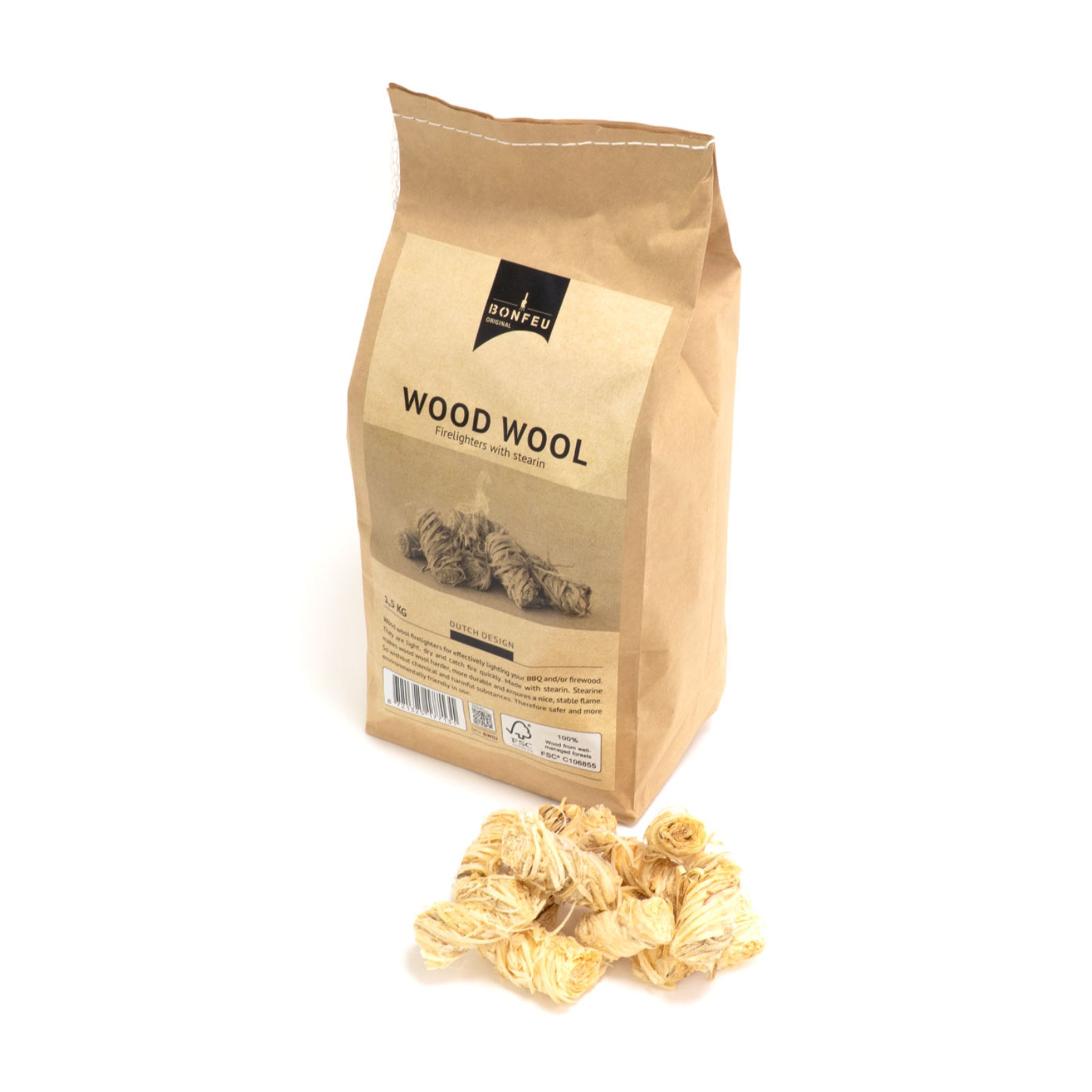 BONFEU ROZPAŁKA WEŁNA DRZEWNA 1,5 KG