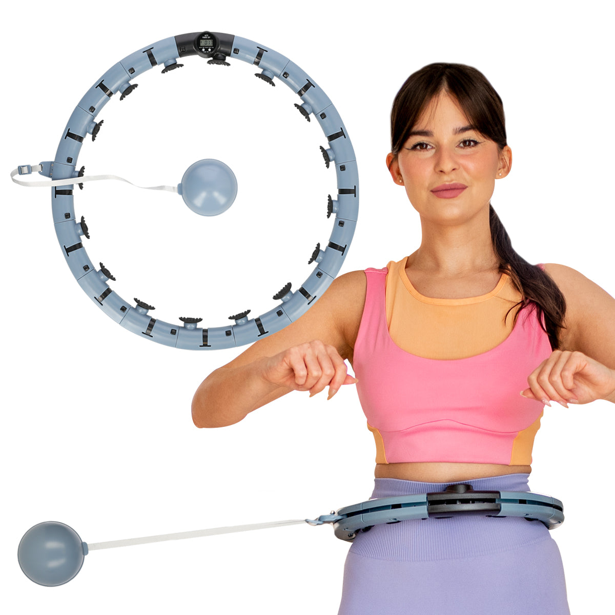 FH07 Gray Hula Hop z obciążnikiem i licznikiem