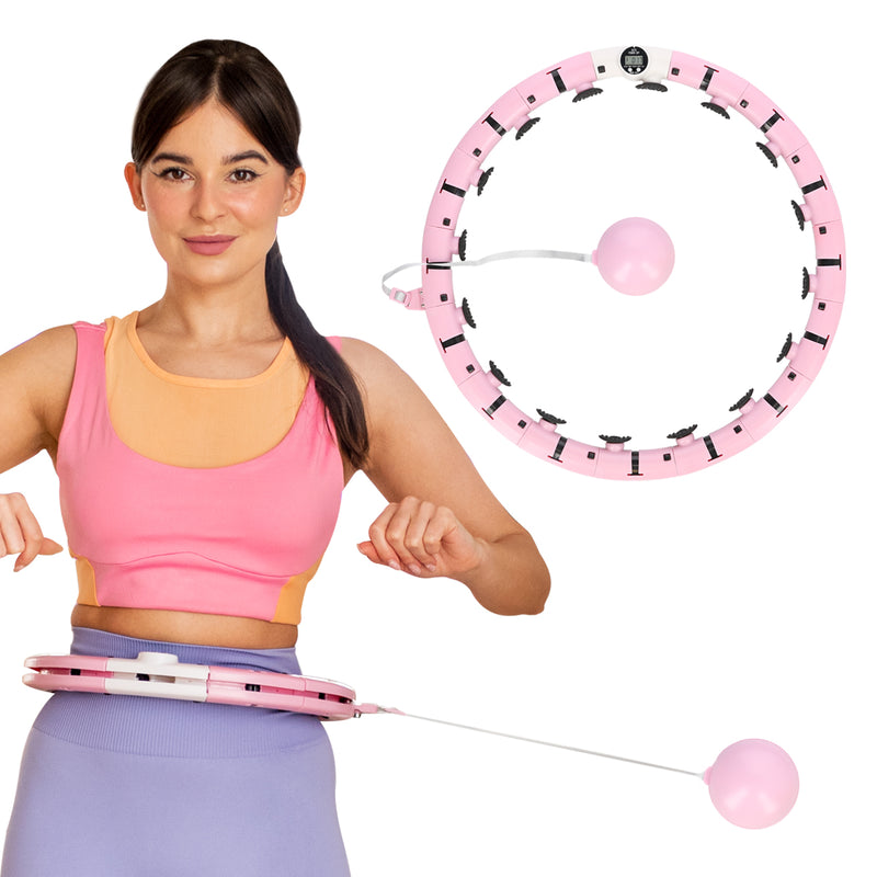 FH07 LIGHT PINK HULA HOP WITH WEIGHT AND COUNTER