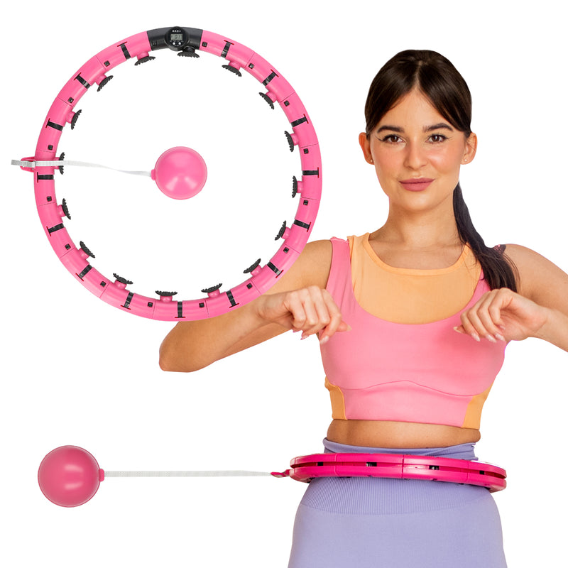 FH07 LIGHT PINK HULA HOP WITH WEIGHT AND COUNTER