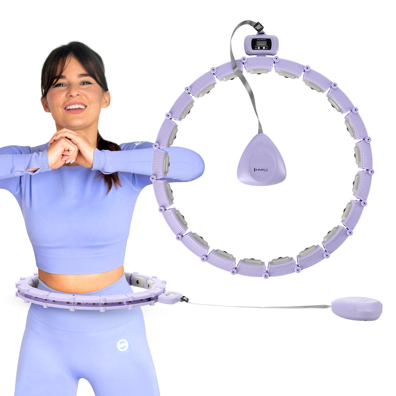 VIOLET HHM14 MAGNETIC HULA HOP SET WITH HMS COUNTER + BR163 BLACK SLIMMING BELT