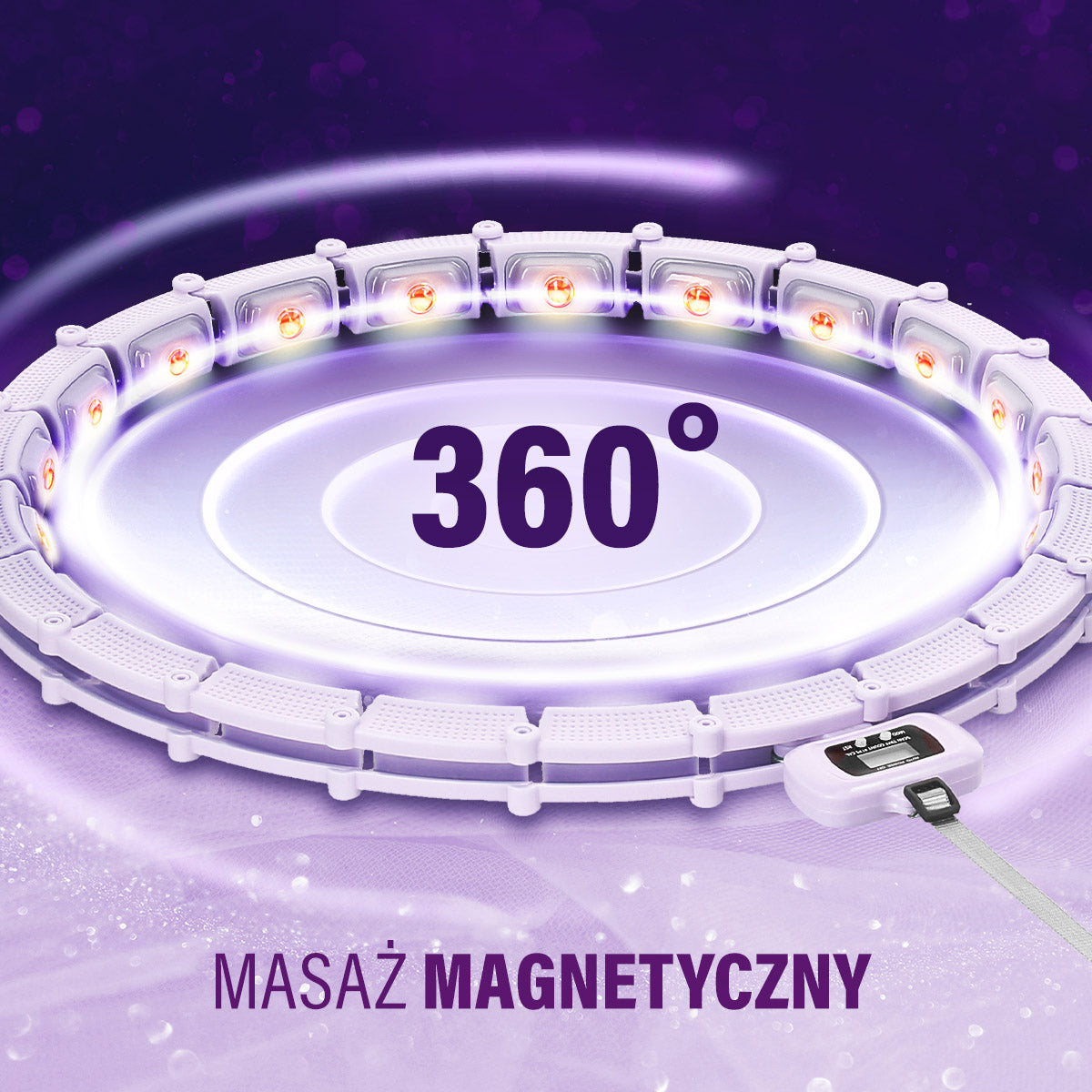 HMS HHM14 Violet Hula Hop z magnesami i obciążnikiem + licznik
