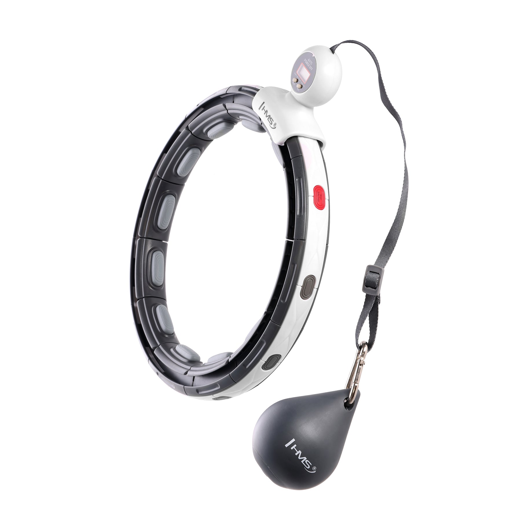 HHM15 HULA HOP ČERNÝ S MAGNETEM A ZÁVAŽÍM + POČÍTADLO HMS