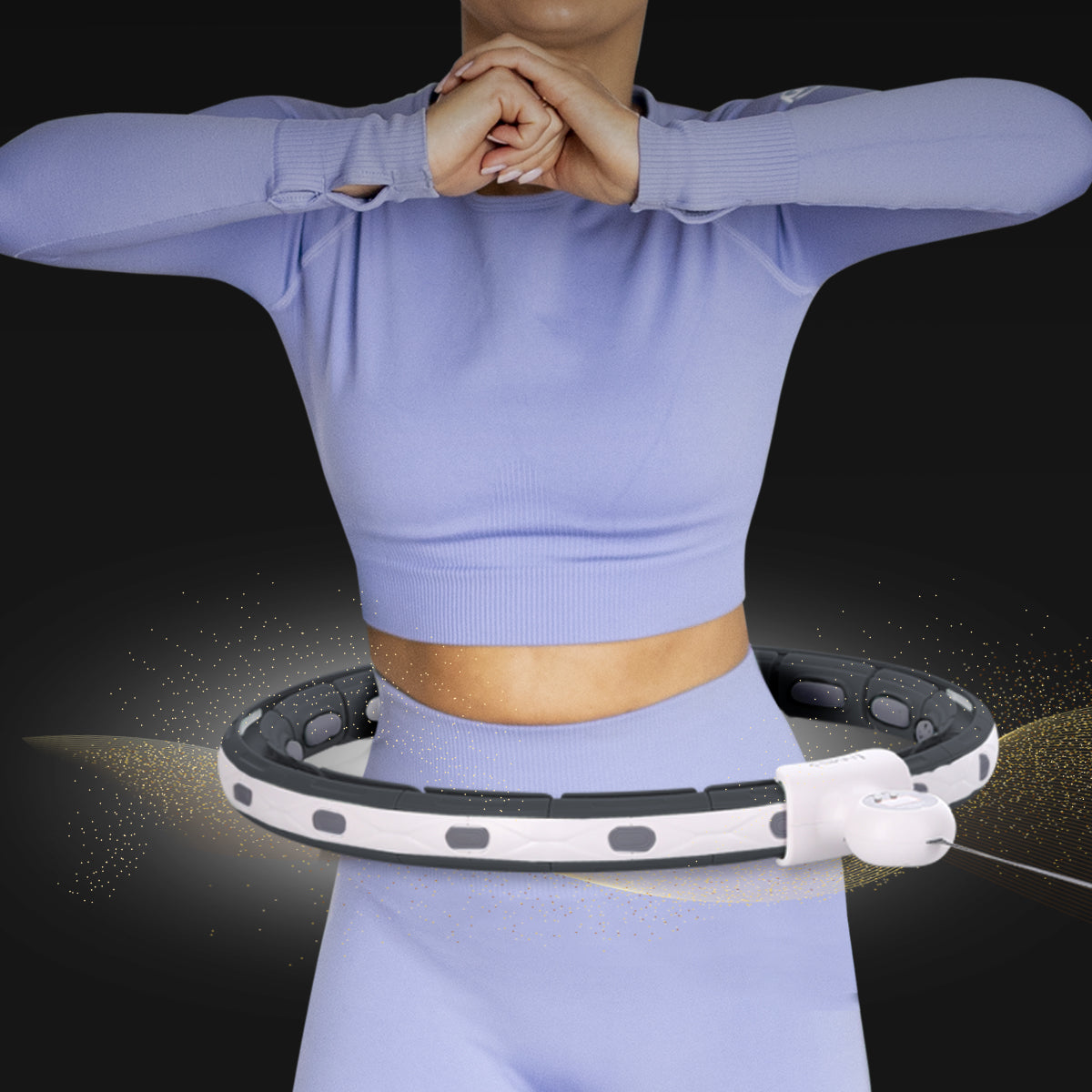 HHM15 HULA HOP ČERNÝ S MAGNETEM A ZÁVAŽÍM + POČÍTADLO HMS
