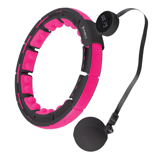 HHM16 HULA HOP BLACK/PINK WITH MAGNETS AND WEIGHT + HMS COUNTER