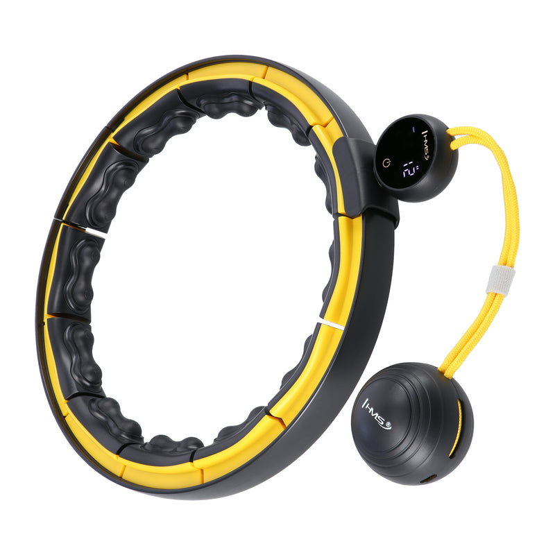 HHM21 HULA HOP BLACK/YELLOW WITH MAGNETS, TPE PROTECTION AND WEIGHT + HMS COUNTER