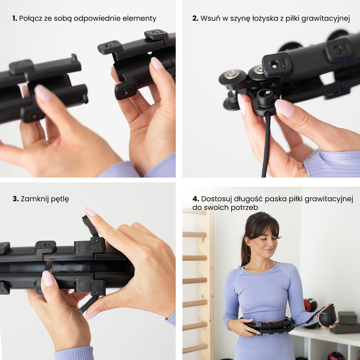 HMS HHW01 Black Hula Hop z wypustkami i obciążnikiem