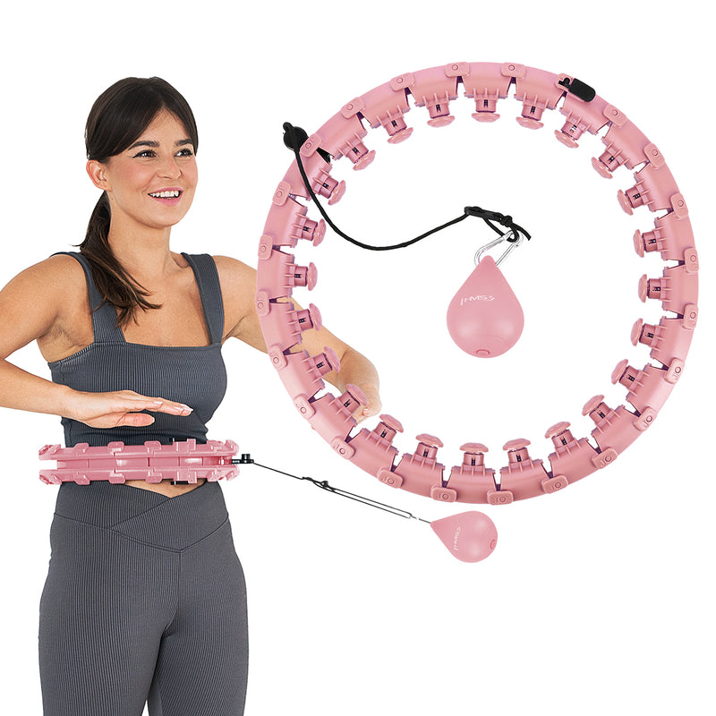 HULA HOP SET HHW01 PINK WITH PROJECTIONS AND HMS WEIGHT + BR163 RED BELT