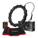 HULA HOP SET HHW02 BLACK WITH PROJECTIONS AND HMS WEIGHT + BR163 RED BELT